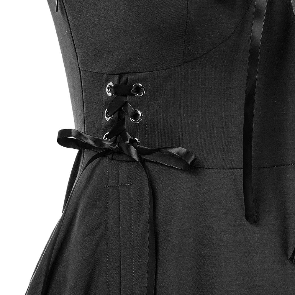 A-Line/Princess V-Neck Sleeveless Tea-Length Punk & Gothic Renaissance - Mondressy A-Line/Princess V-Neck Sleeveless Tea-Length Punk & Gothic Renaissance - Mondressy