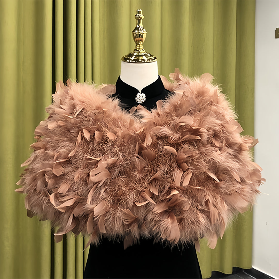 Women's Wedding Bridal Sleeveless Wrap/Shawls With Pure Color & Feathers / Fur