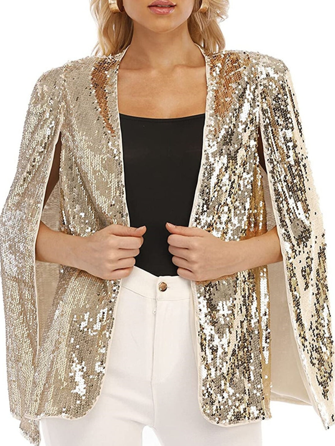 Women's Wedding Guest Long Sleeves Wrap/Shawls With Paillette & Glitter