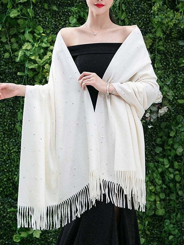 Women's Wedding Bridal Sleeveless Wrap/Shawls With Imitation Pearl & Rhinestone