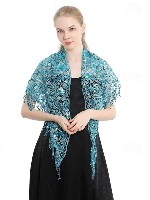 Women's Wedding Bridal Sleeveless Wrap/Shawls With Pure Color,Paillette & Splicing