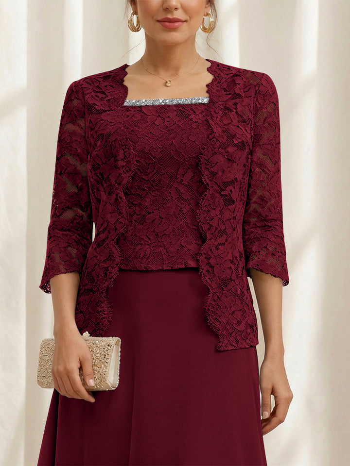 Women's Coats /Jackets 3/4 Length Sleeves Floral Lace