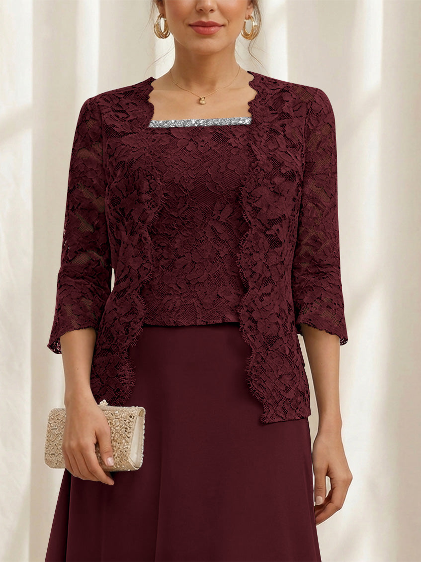Women's Coats /Jackets 3/4 Length Sleeves Floral Lace