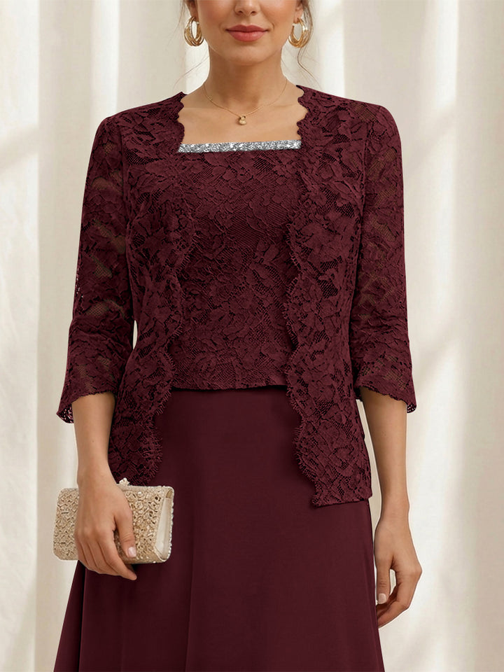 Women's Coats /Jackets 3/4 Length Sleeves Floral Lace