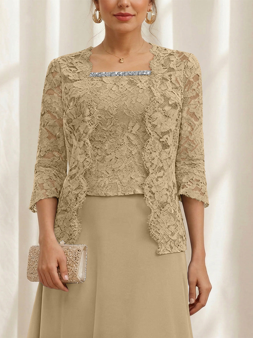 Women's Coats /Jackets 3/4 Length Sleeves Floral Lace