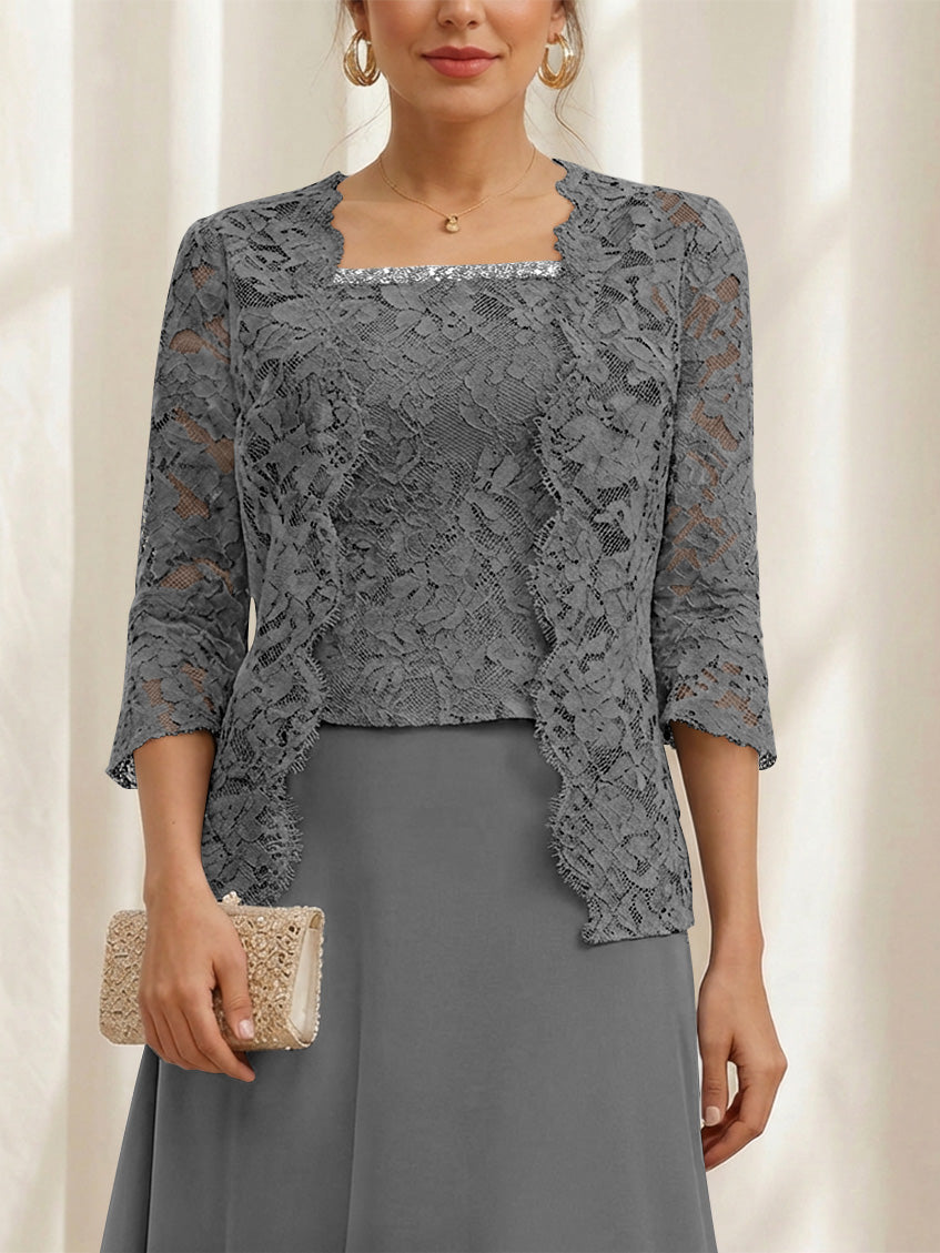 Women's Coats /Jackets 3/4 Length Sleeves Floral Lace