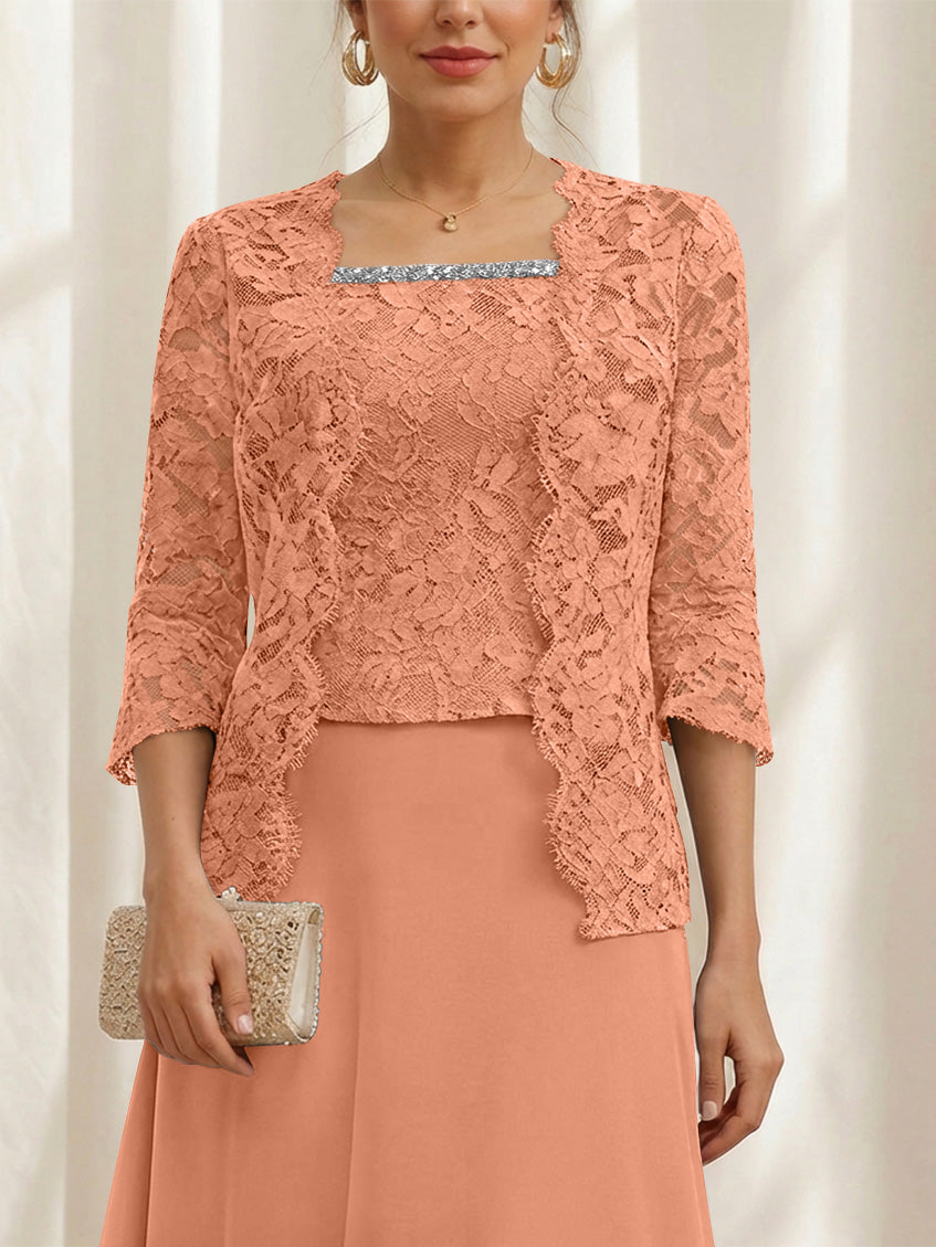 Women's Coats /Jackets 3/4 Length Sleeves Floral Lace