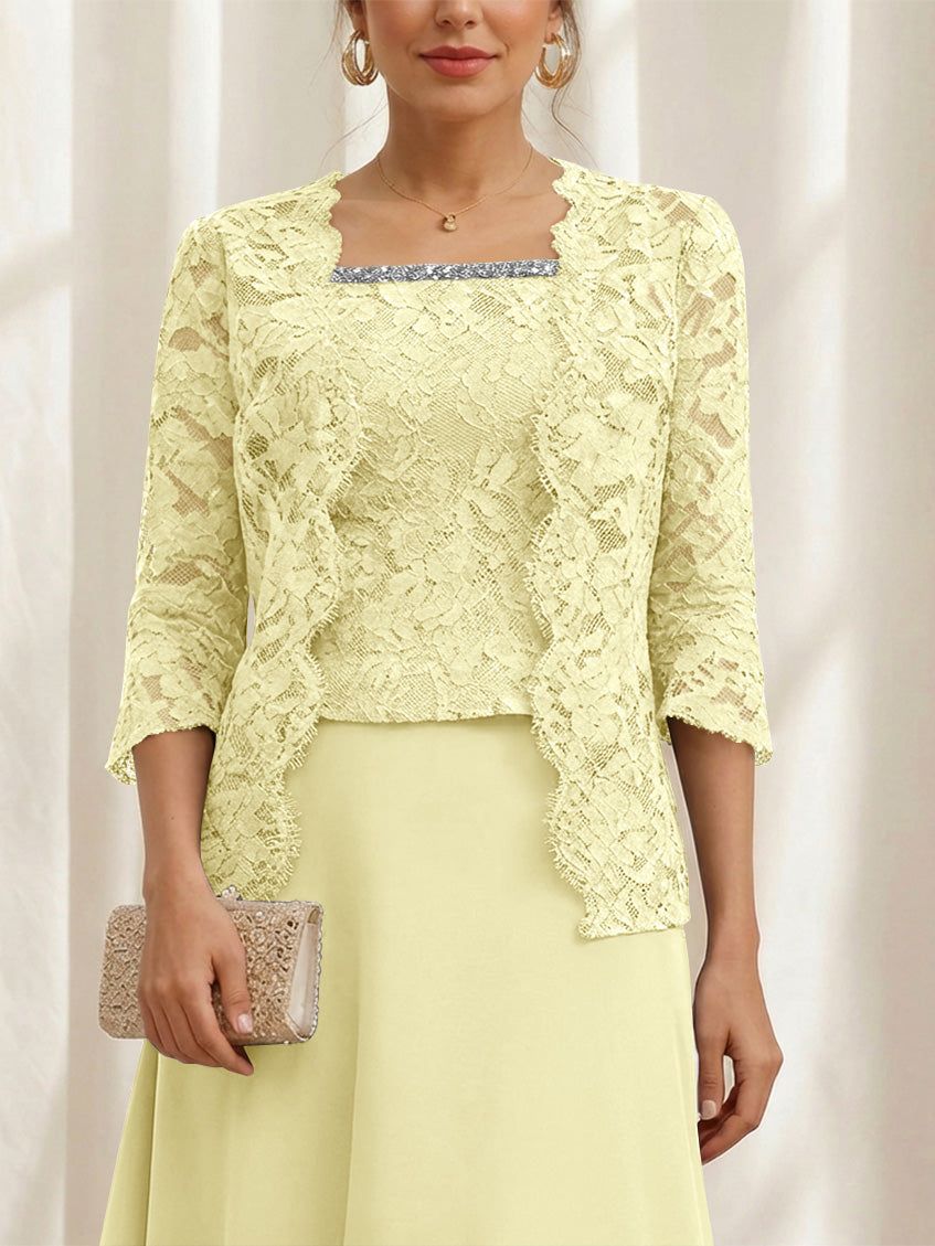 Women's Coats /Jackets 3/4 Length Sleeves Floral Lace