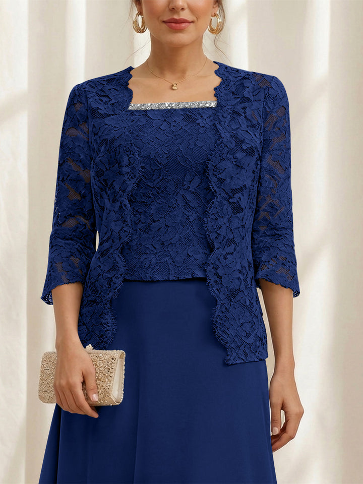 Women's Coats /Jackets 3/4 Length Sleeves Floral Lace