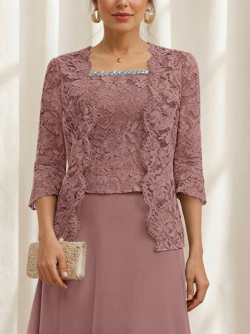 Women's Coats /Jackets 3/4 Length Sleeves Floral Lace