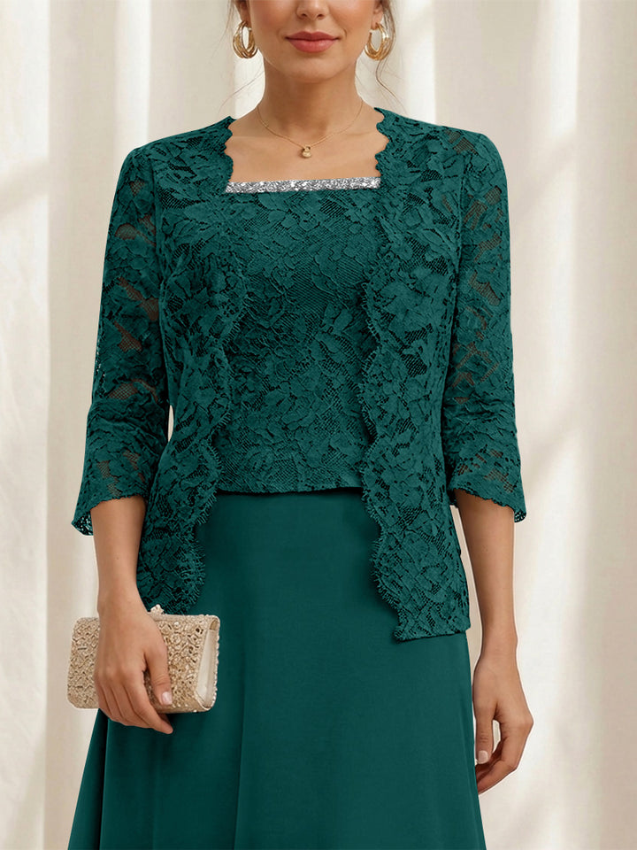 Women's Coats /Jackets 3/4 Length Sleeves Floral Lace