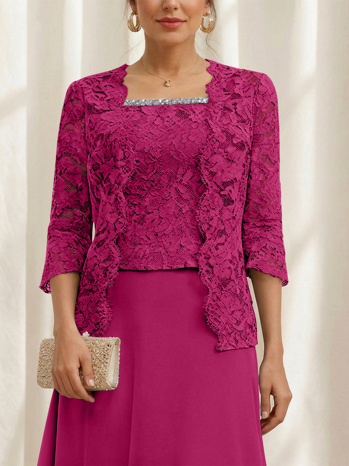 Women's Coats /Jackets 3/4 Length Sleeves Floral Lace
