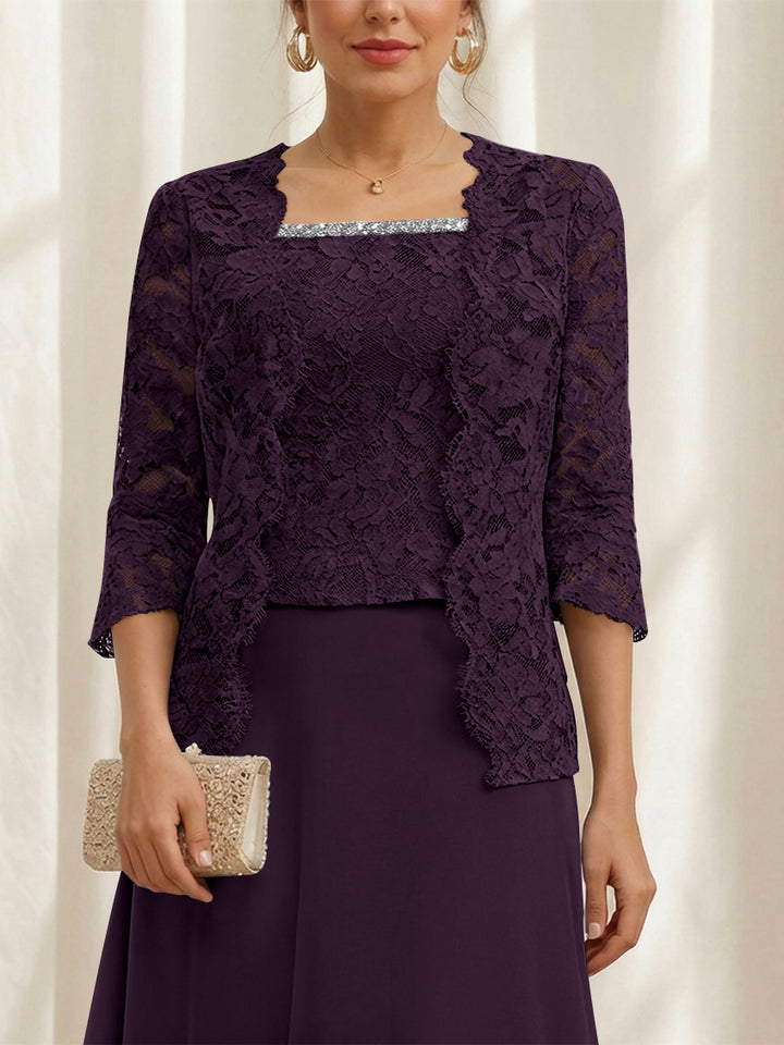Women's Coats /Jackets 3/4 Length Sleeves Floral Lace