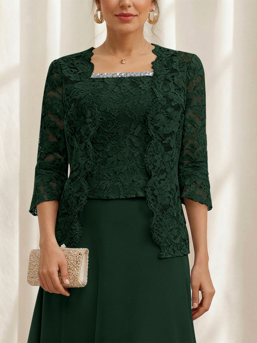 Women's Coats /Jackets 3/4 Length Sleeves Floral Lace