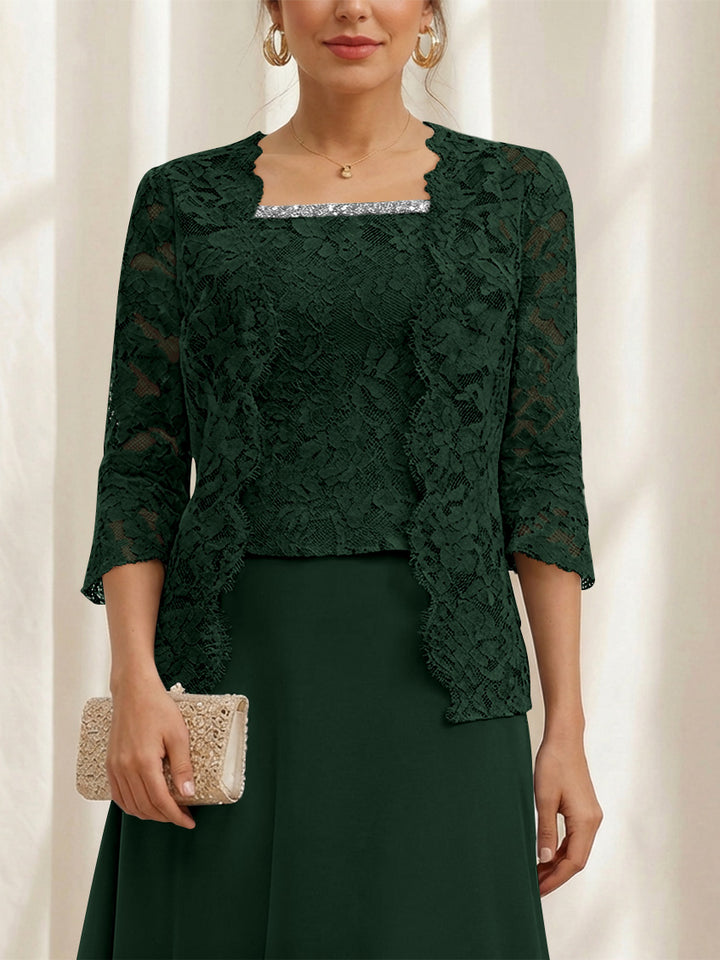 Women's Coats /Jackets 3/4 Length Sleeves Floral Lace