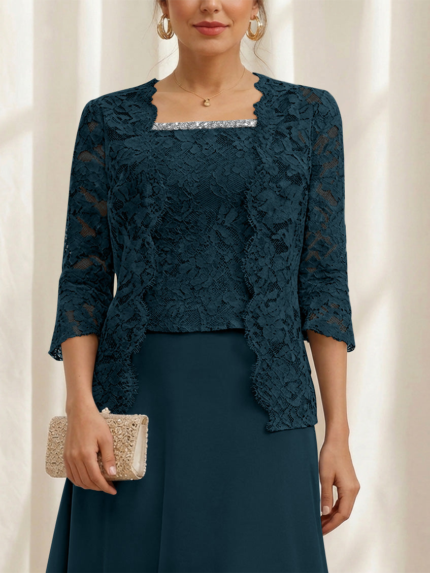 Women's Coats /Jackets 3/4 Length Sleeves Floral Lace