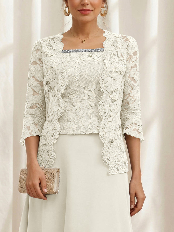Women's Coats /Jackets 3/4 Length Sleeves Floral Lace