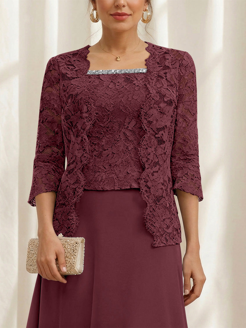Women's Coats /Jackets 3/4 Length Sleeves Floral Lace