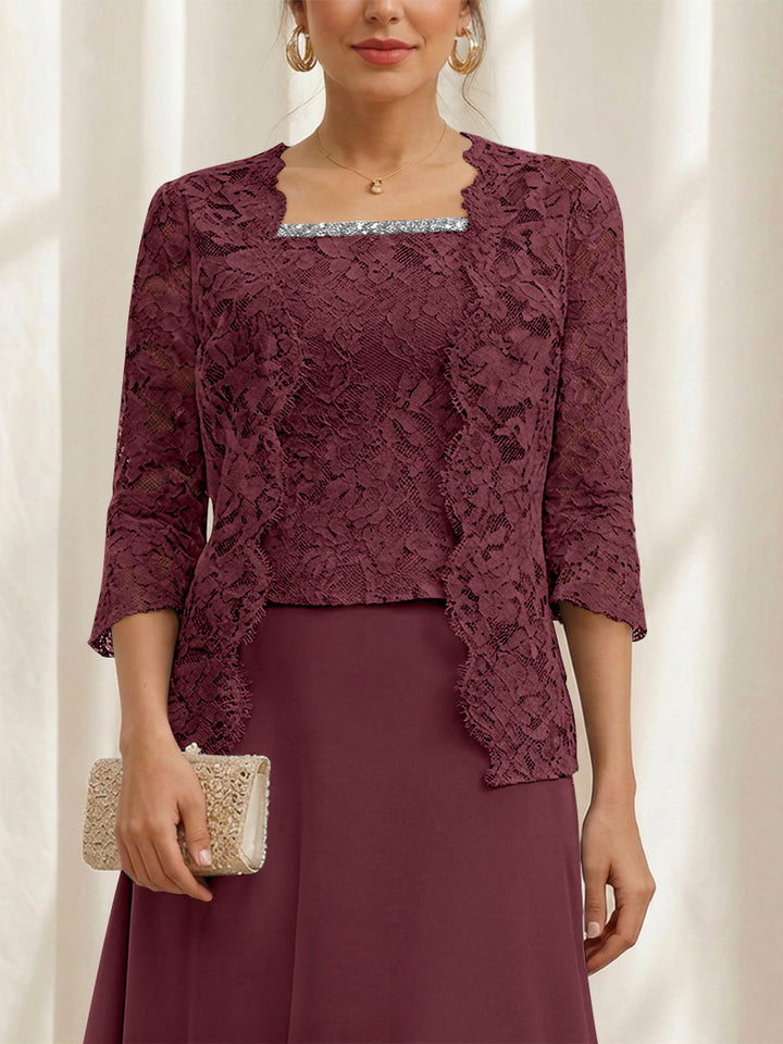 Women's Coats /Jackets 3/4 Length Sleeves Floral Lace