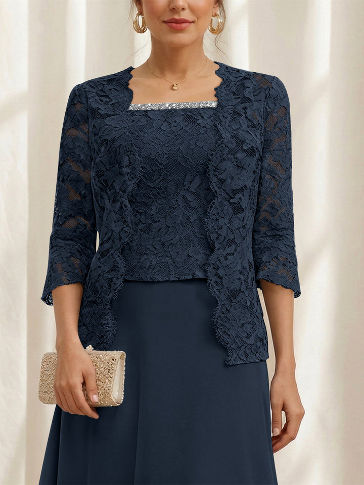 Women's Coats /Jackets 3/4 Length Sleeves Floral Lace