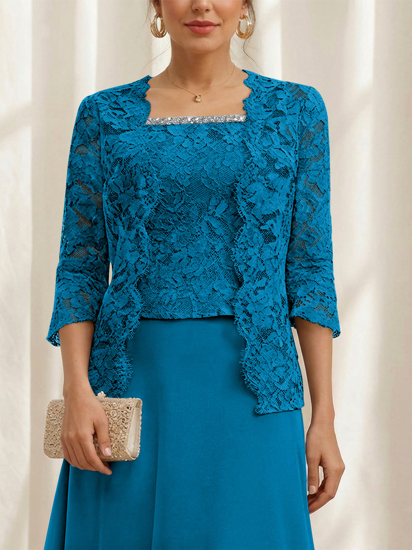 Women's Coats /Jackets 3/4 Length Sleeves Floral Lace
