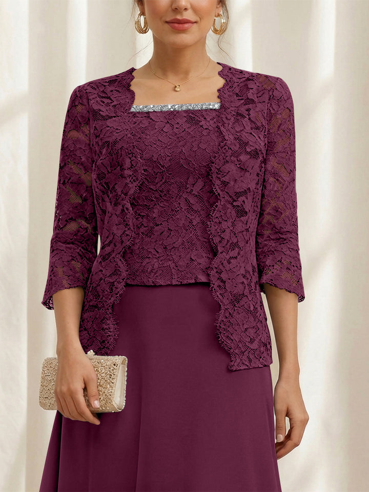 Women's Coats /Jackets 3/4 Length Sleeves Floral Lace