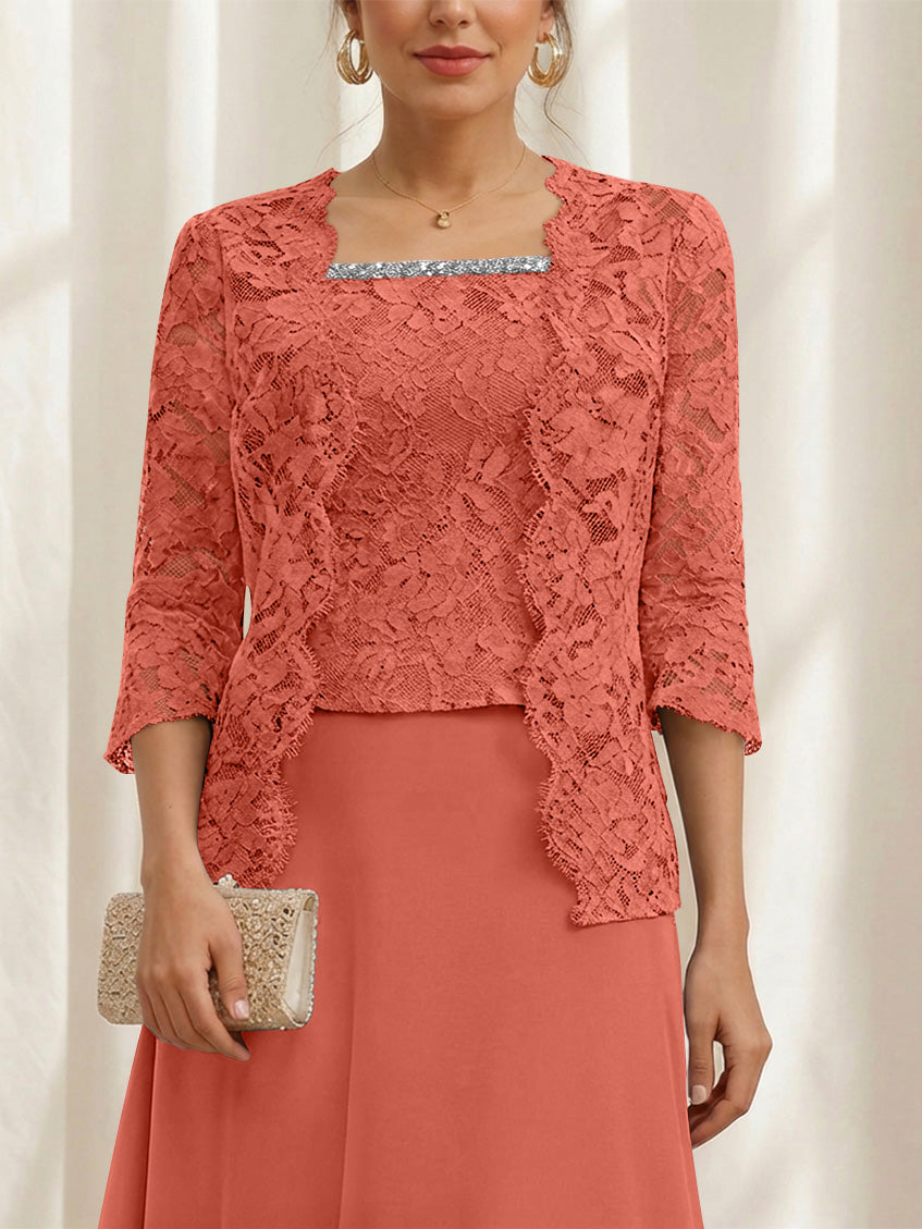 Women's Coats /Jackets 3/4 Length Sleeves Floral Lace