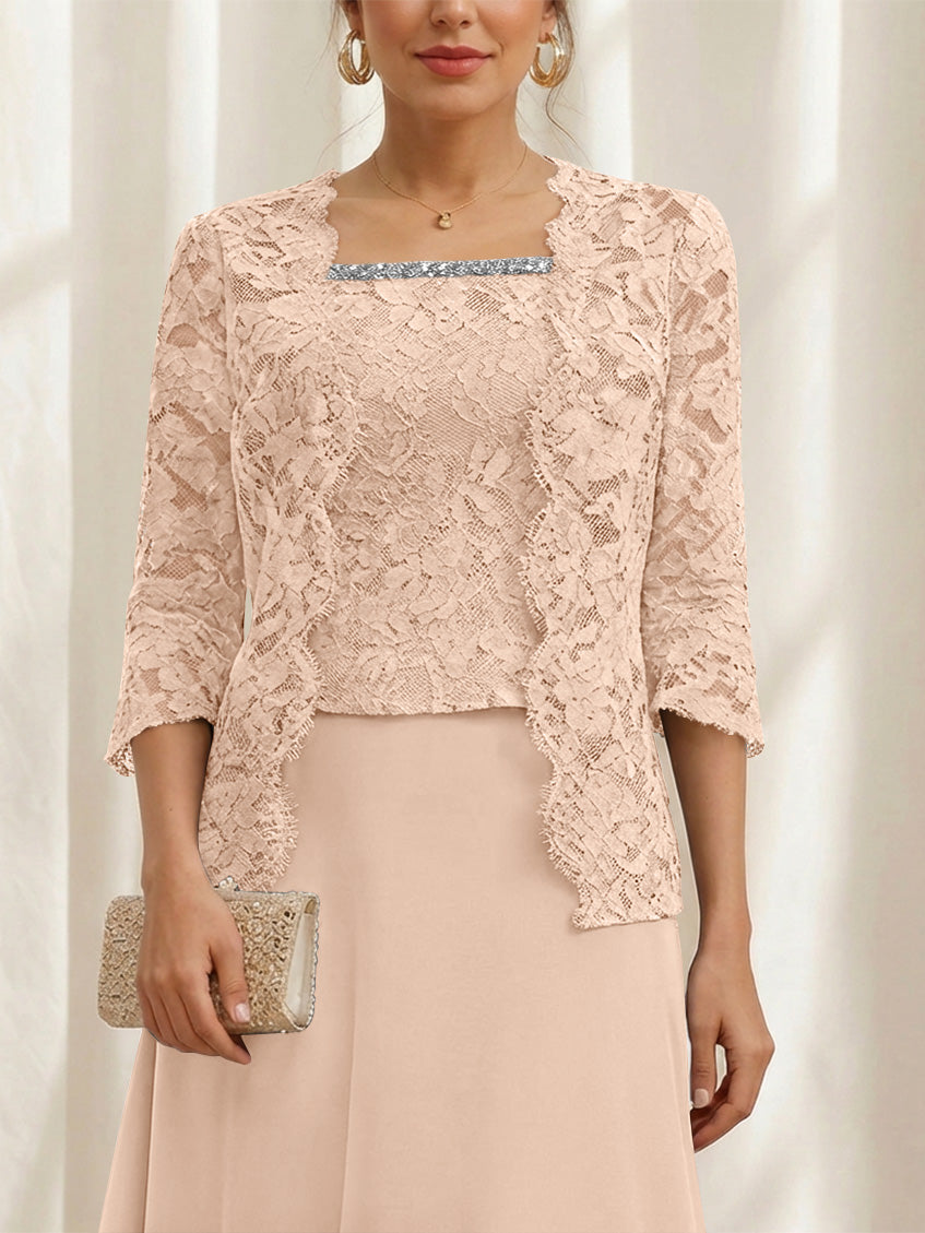 Women's Coats /Jackets 3/4 Length Sleeves Floral Lace