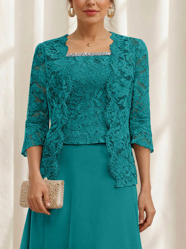 Women's Coats /Jackets 3/4 Length Sleeves Floral Lace