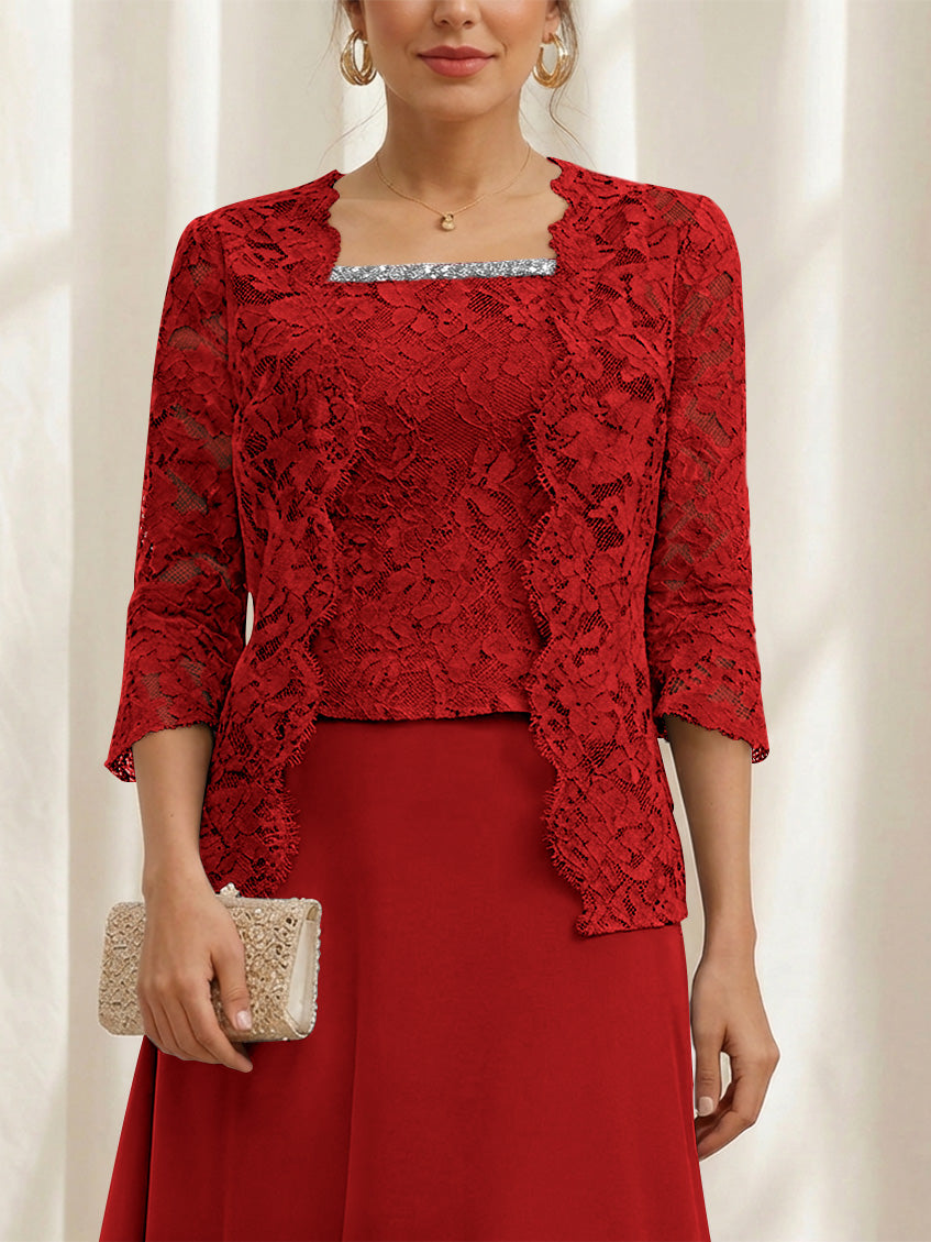 Women's Coats /Jackets 3/4 Length Sleeves Floral Lace