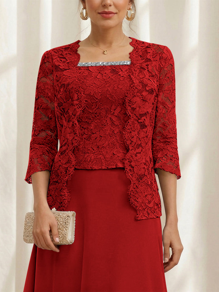 Women's Coats /Jackets 3/4 Length Sleeves Floral Lace