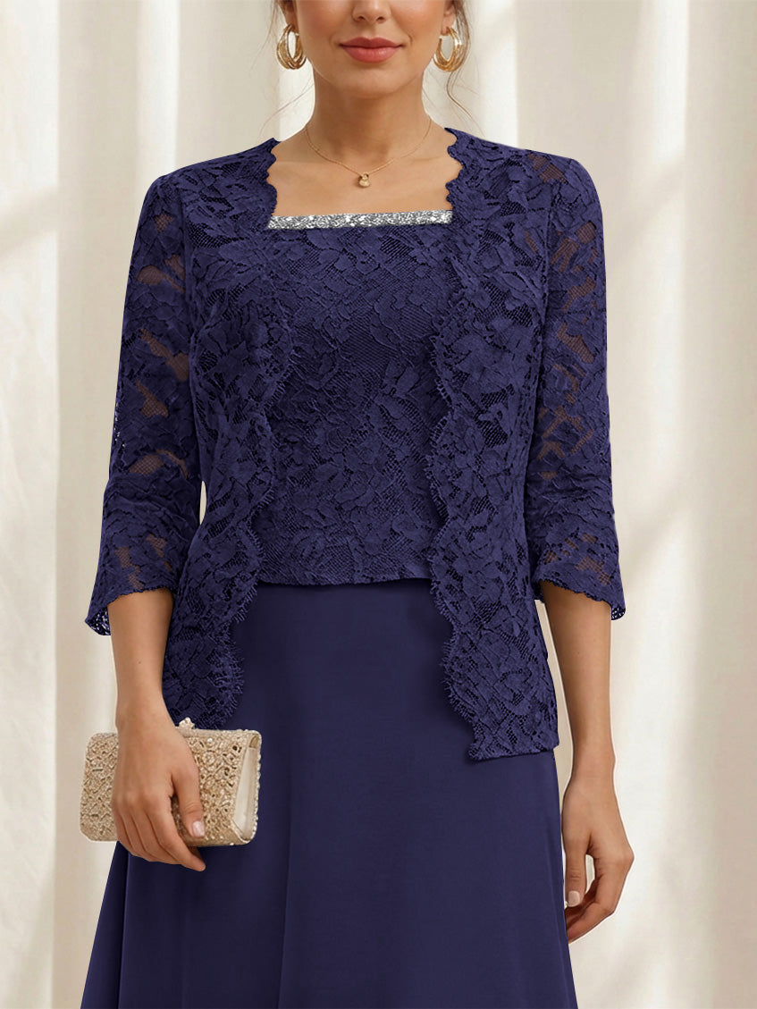 Women's Coats /Jackets 3/4 Length Sleeves Floral Lace