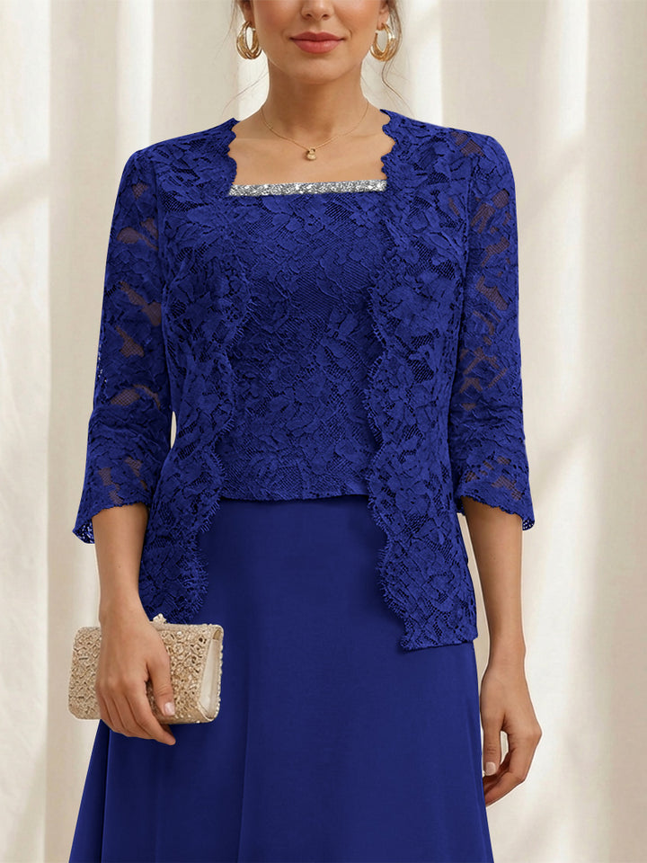 Women's Coats /Jackets 3/4 Length Sleeves Floral Lace