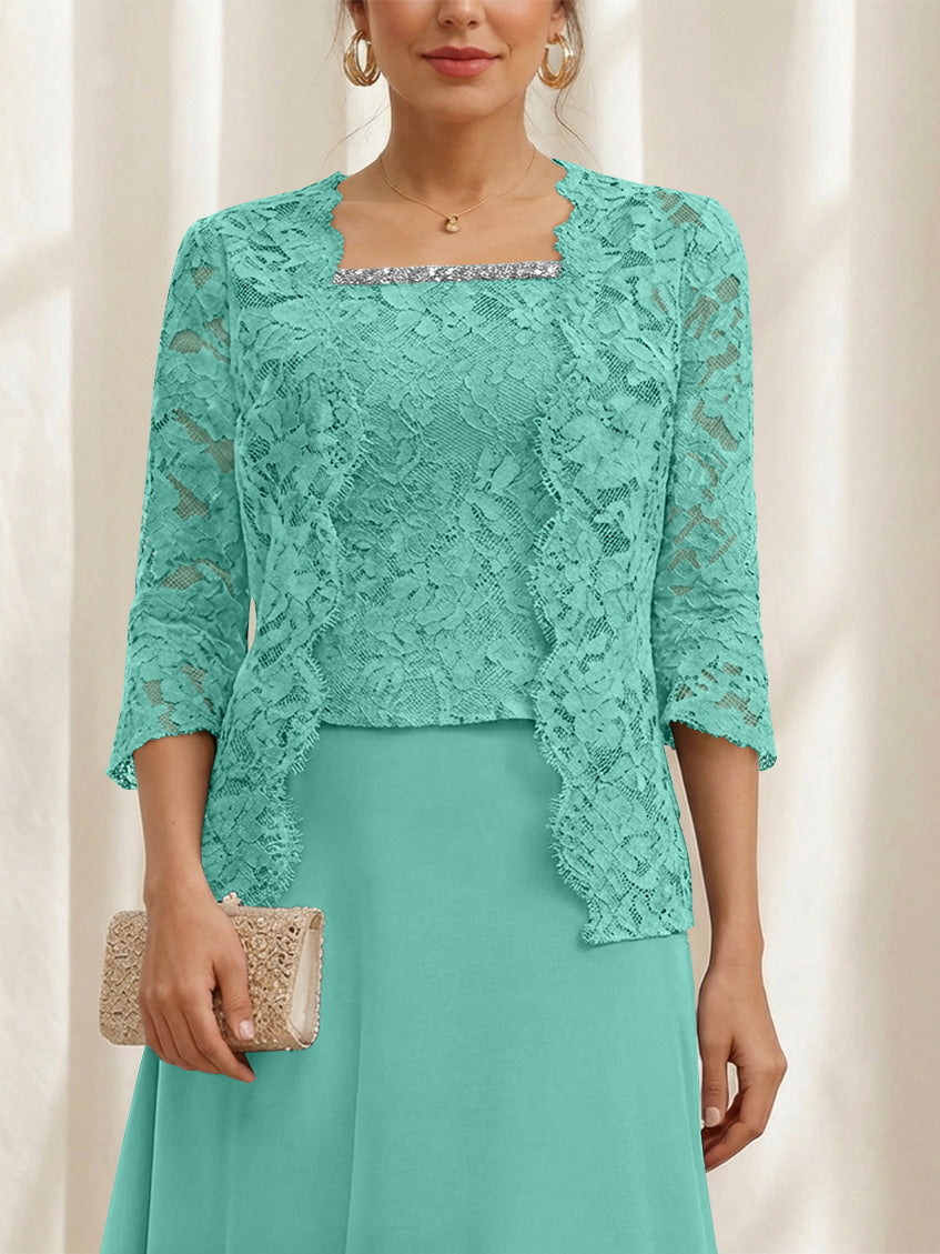 Women's Coats /Jackets 3/4 Length Sleeves Floral Lace
