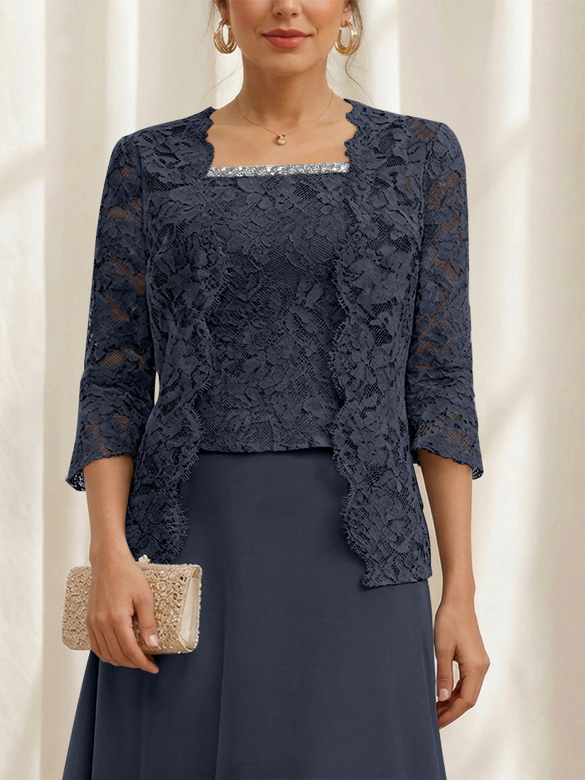 Women's Coats /Jackets 3/4 Length Sleeves Floral Lace