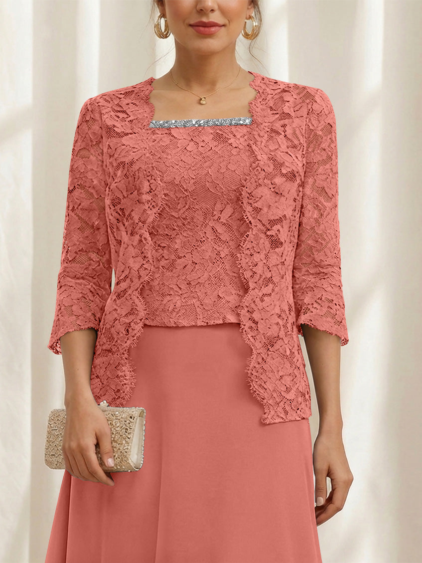 Women's Coats /Jackets 3/4 Length Sleeves Floral Lace