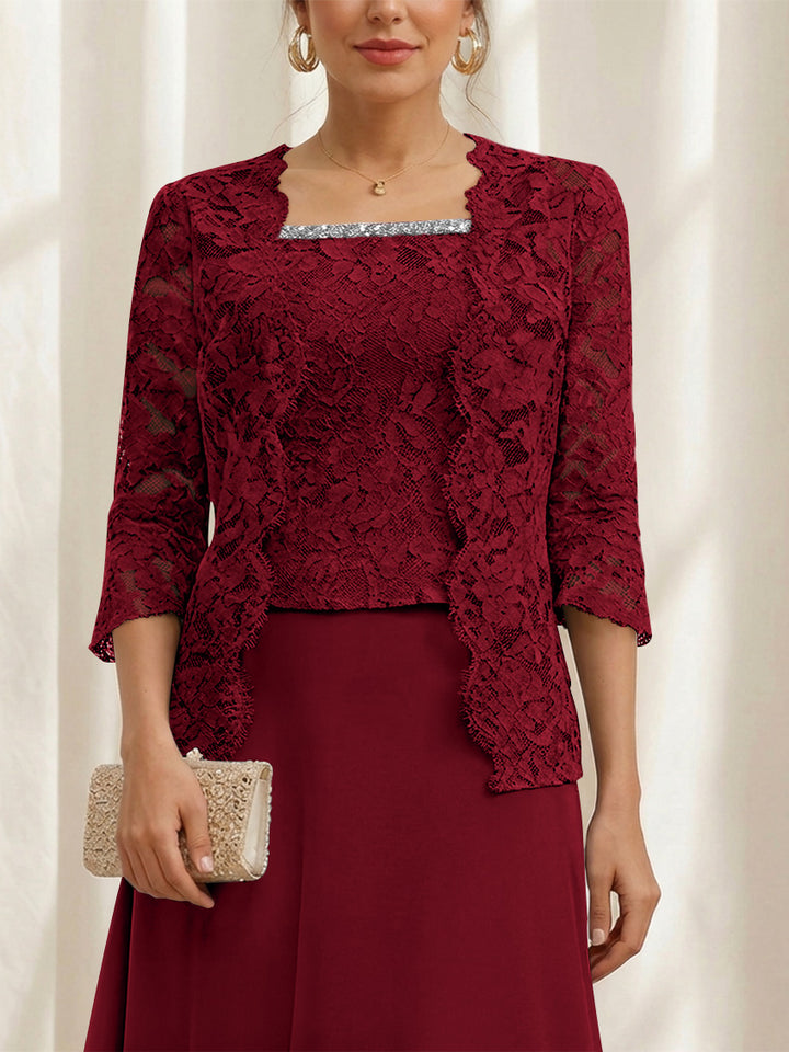 Women's Coats /Jackets 3/4 Length Sleeves Floral Lace