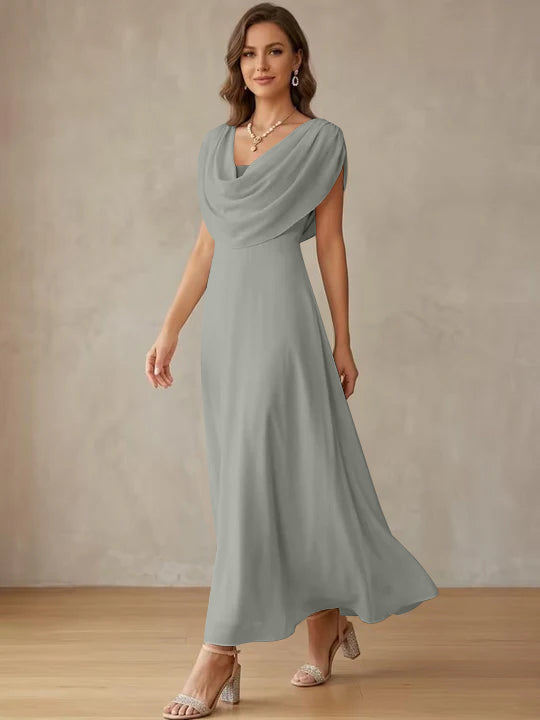 grey and white dresses Round Neck Light Gray Lace Prom Dresses, Light Grey Long Lace Formal E jbydress
