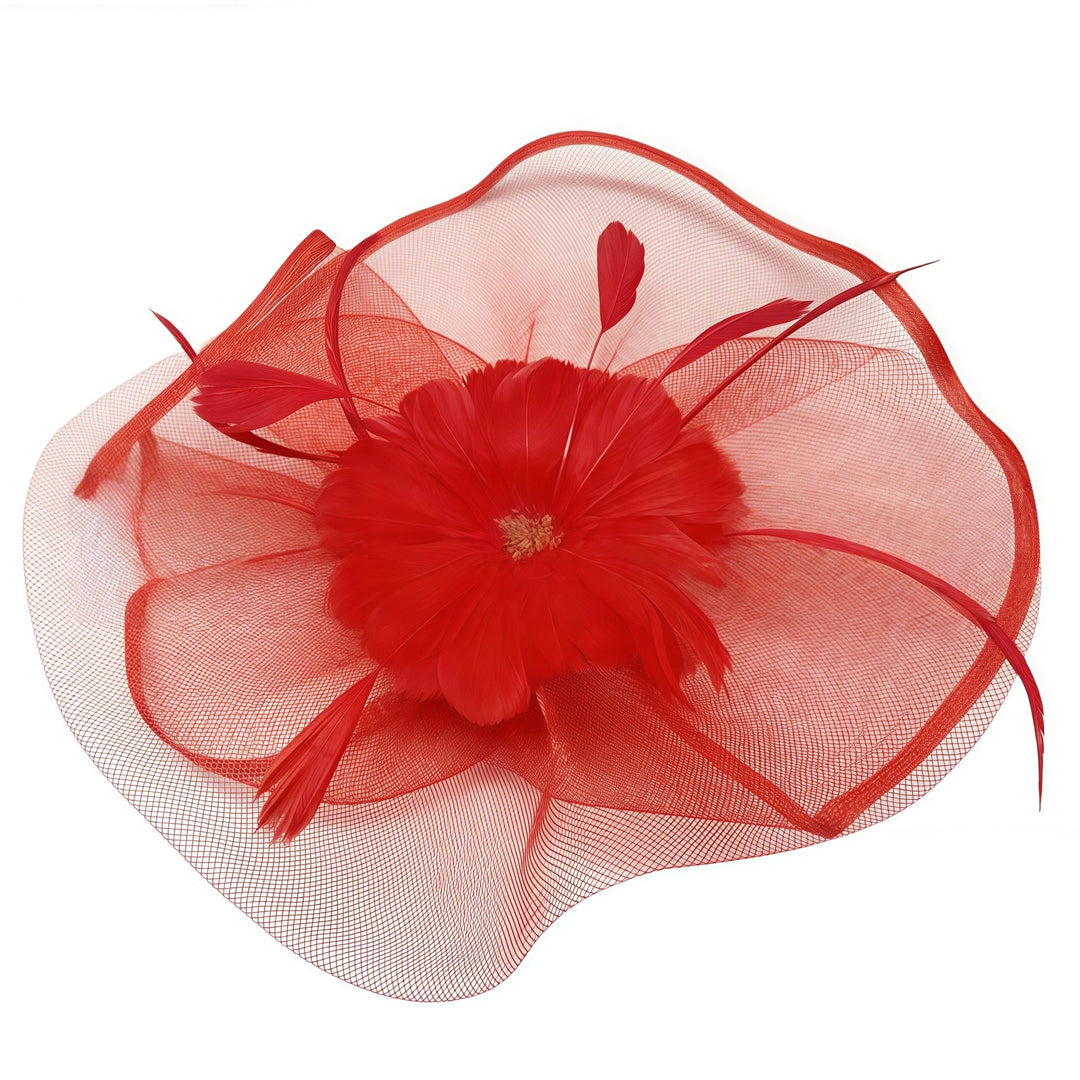 Mesh Fascinators Headband Flower Feather Vintage Tea Party Hat
