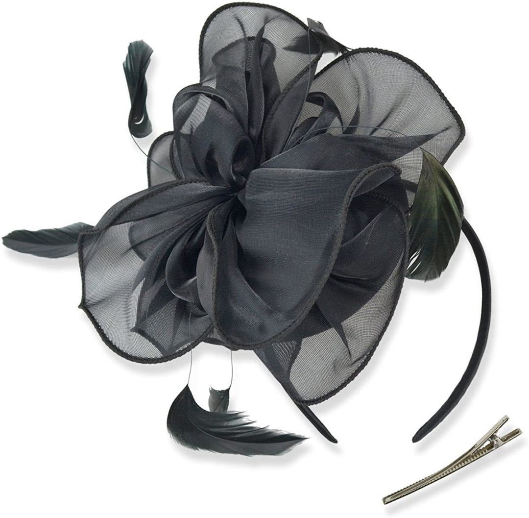 Women Derby Flower Fascinators with Headband and Clip Tea Party Headwear