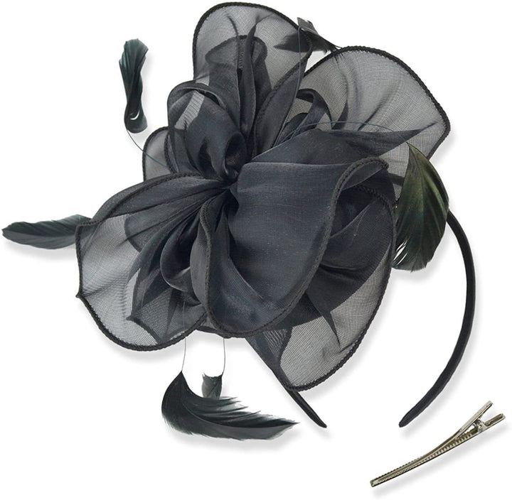 Women Derby Flower Fascinators with Headband and Clip Tea Party Headwear