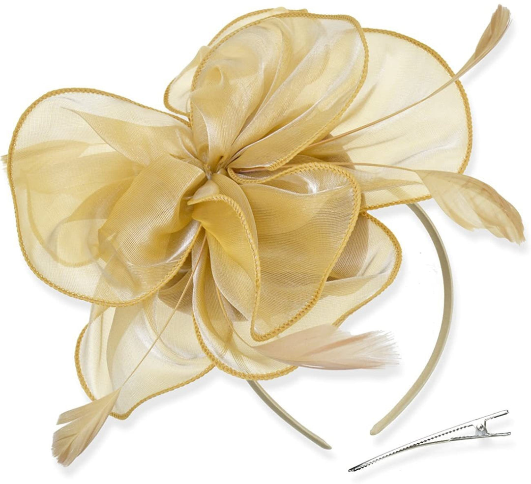 Women Derby Flower Fascinators with Headband and Clip Tea Party Headwear