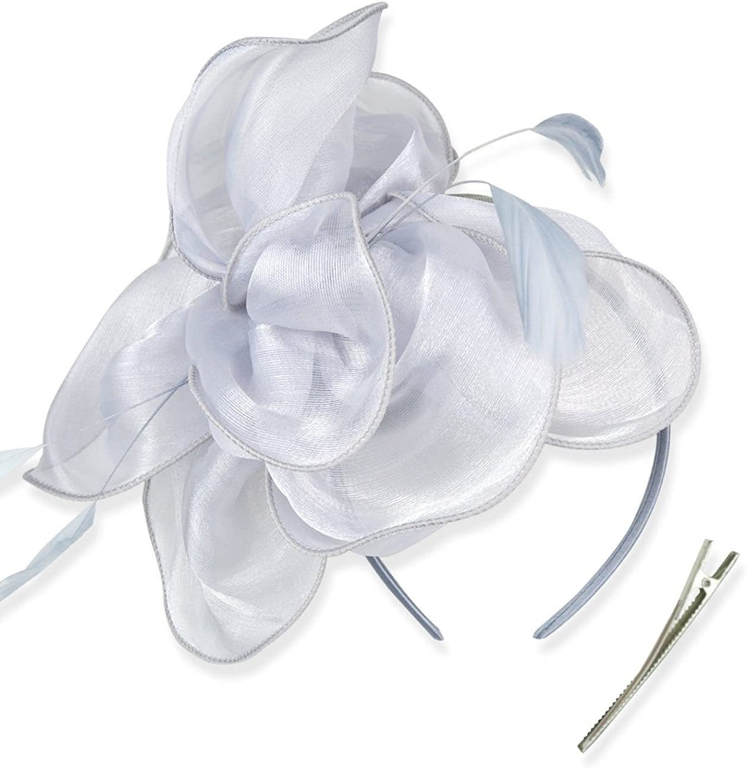 Women Derby Flower Fascinators with Headband and Clip Tea Party Headwear