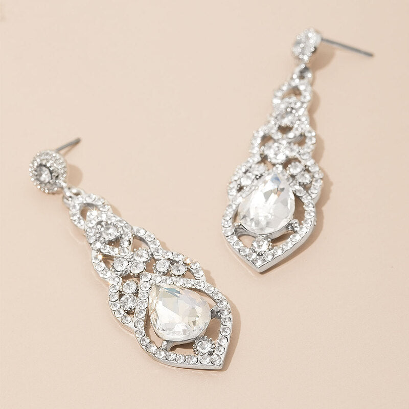 Romantic Rhinestone Dangle Earrings