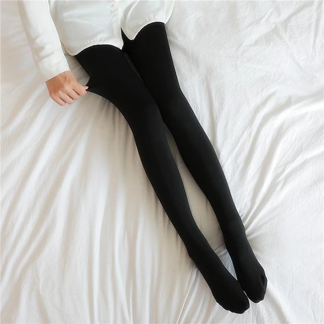 1 Pair Women's Home Office Work Solid Color Spandex Nylon Basic Classic Warm Panty Hose