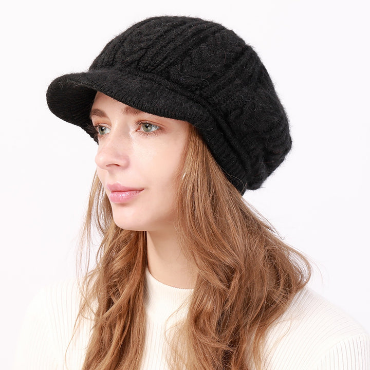 1 PC Women's Slouchy Home Daily Holiday Solid Color Knit Casual Nordic Style Daily Beret Hat