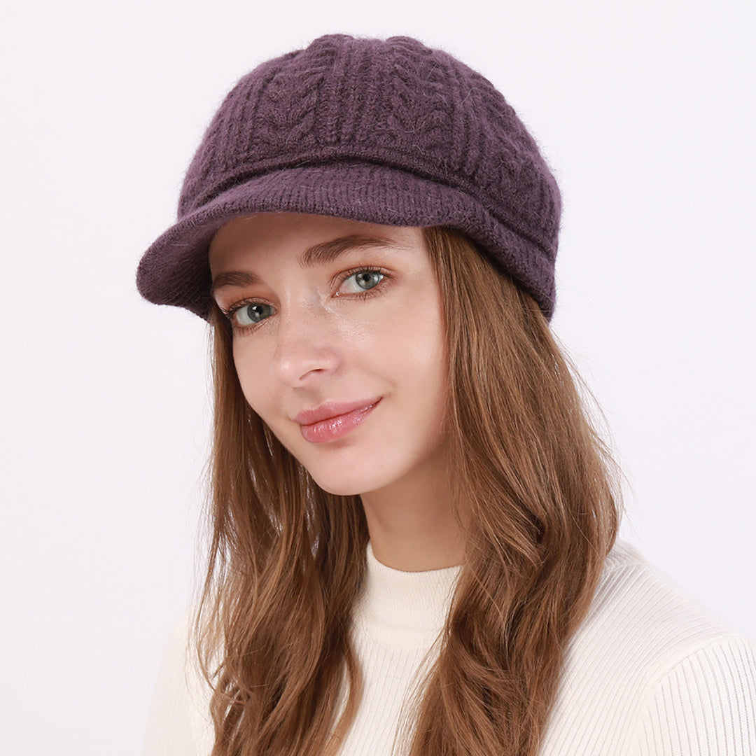 1 PC Women's Slouchy Home Daily Holiday Solid Color Knit Casual Nordic Style Daily Beret Hat