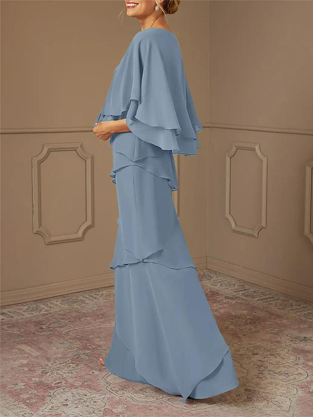 Sheath/Column V-Neck Mother of the Bride Dresses with Jacket