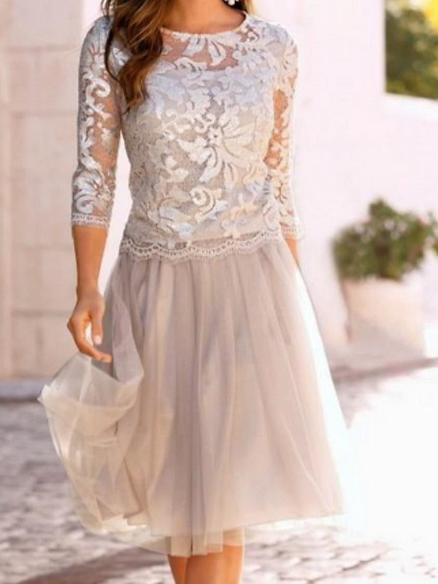 2026 Tulle Mother of the Bride Dresses Short 2026 for Wedding Formal Evening Party Elegant Casual Knee-Length Women's Evening Dresses, As Pic