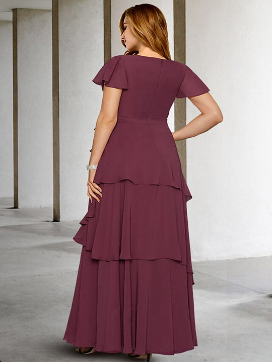 A-Line/Princess Off-the-Shoulder Ankle-Length Plus Size Mother of the Bride Dresses With Bow(s) & Appliques